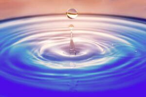 Close-up of a water droplet symbolizing purity and clean water